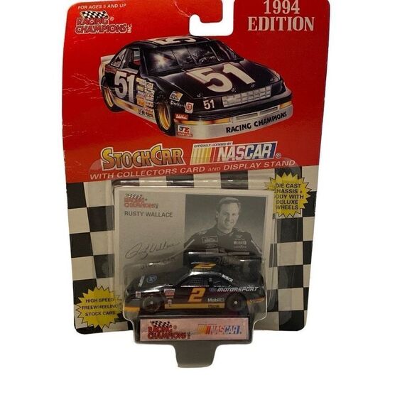 1994 Rusty Wallace NASCAR StockCar with Collectors Card and Display Stand NOS - Picture 1 of 5